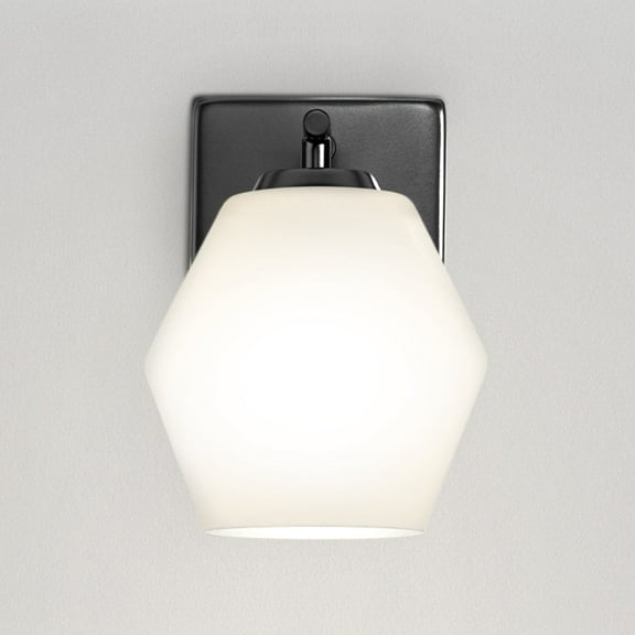 Luxury Mid Century Modern Bath Light, Large Size: 8''H x 7''W, with Transitional Style Elements, Matte Black Finish, UHP4512 from the Roanoke Collection by Urban Ambiance