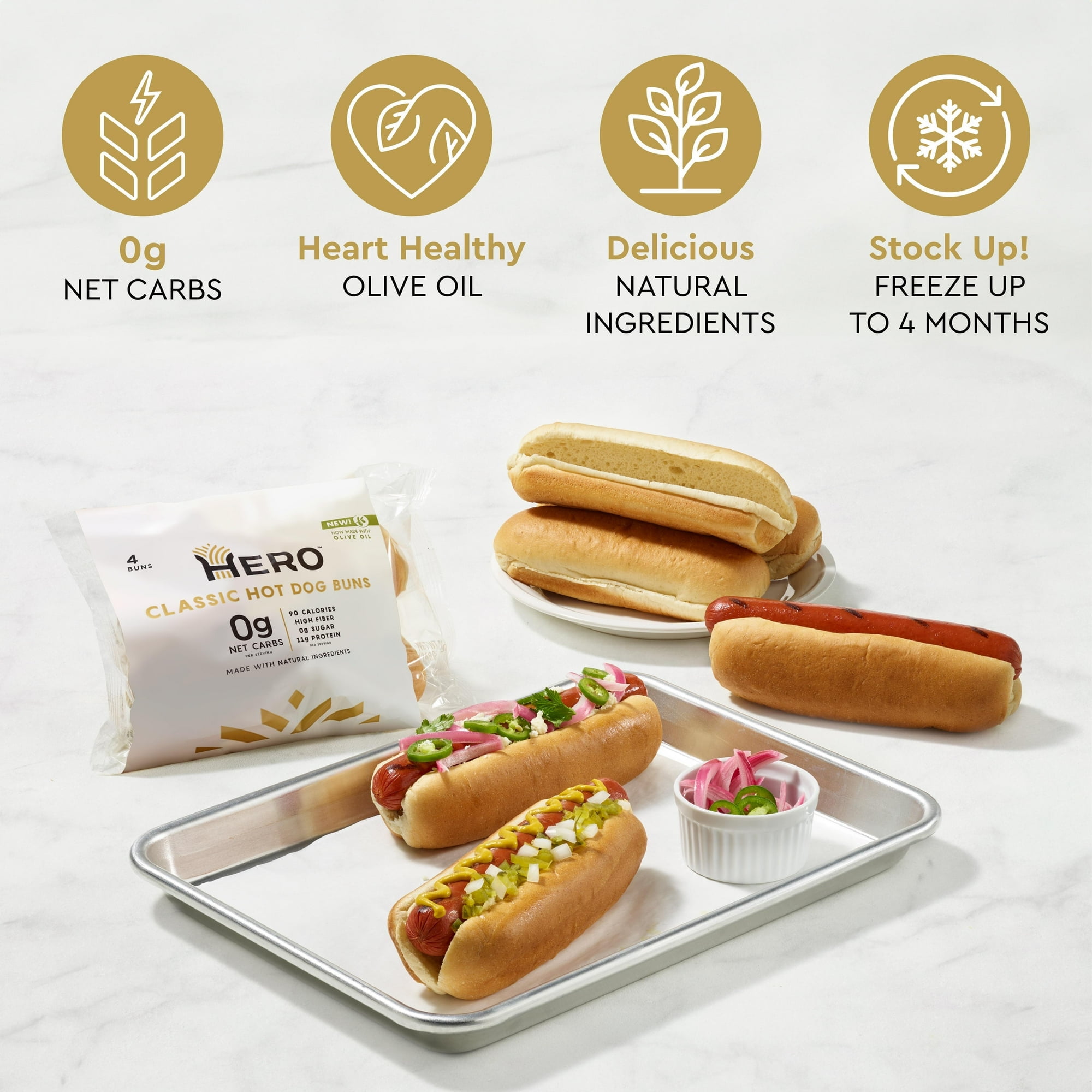 Hero Bread Hot Dog Bun, 17.5 oz(Pack of 1)