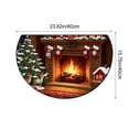 thumbnail image 2 of Decoraciones navideñas, adornos navideños, regalos navideños Alfombra navideña Puerta de entrada Felpudo semicircular Felpudo antideslizante absorbente para el hogar Felpudo a prueba de suciedad Felpu, 2 of 5