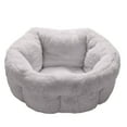 thumbnail image 5 of FurHaven Pet Products Luxury Faux Fur Warming Hi-Lo Cuddler Pet Bed - Gray, Medium - 23", 5 of 13