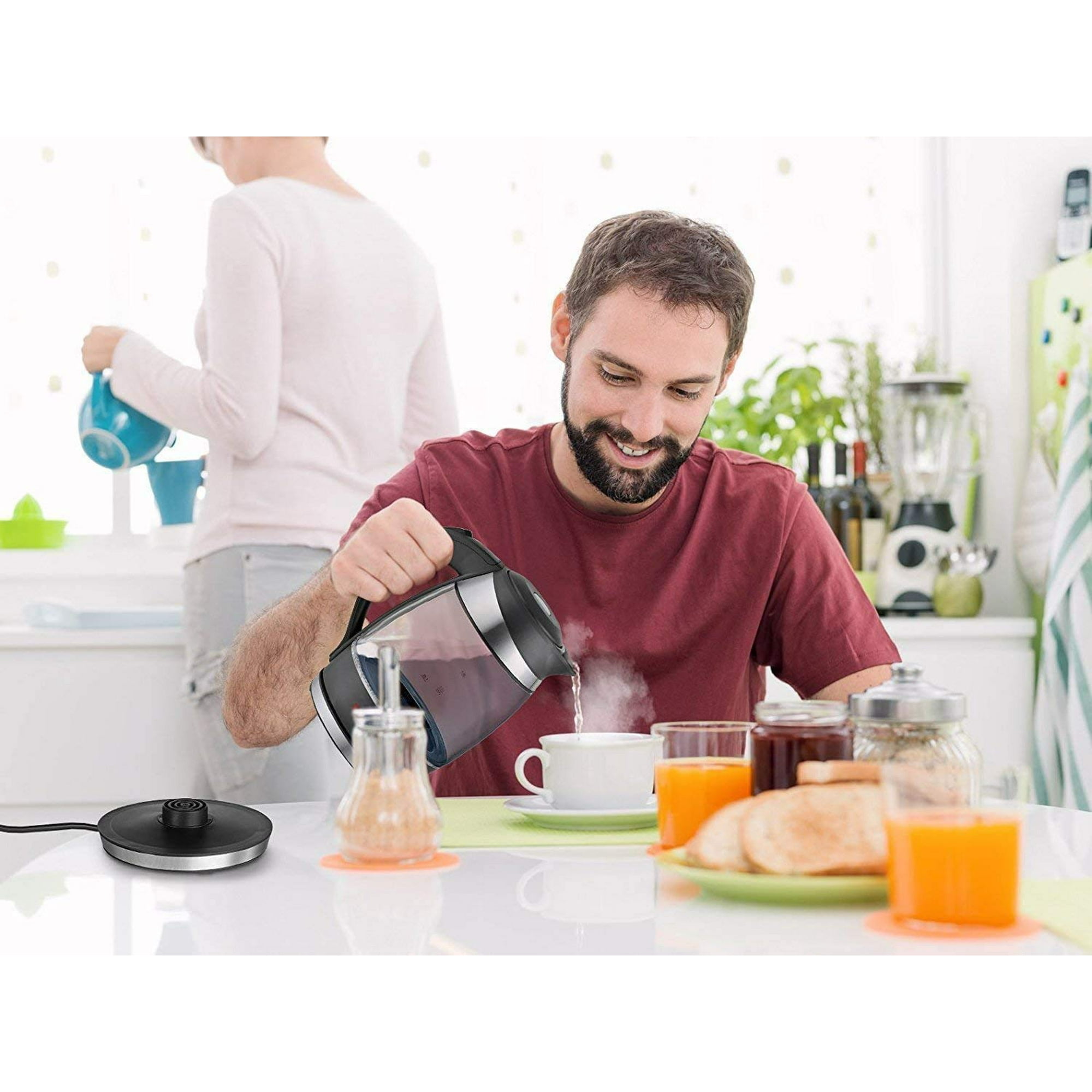 Mueller Premium 1500W Electric Kettle with SpeedBoil Tech 1.8 Liter Cordless with LED Light Borosilicate Glass Auto Shut Off and Boil Dry Protection Walmart