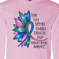 thumbnail image 4 of Inktastic Thyroid Cancer Awareness Blue Pink Teal Sunflower Ribbon Long Sleeve T-Shirt, 4 of 5