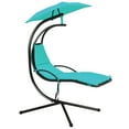 thumbnail image 6 of Patiojoy Outdoor Hanging Chaise Lounge Chair Floating Chaise Swing Lounger w/Canopy & Cushion Turquoise, 6 of 6