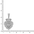 thumbnail image 4 of Real Genuine 9.00 Cwt. VVS/1 MOISSANITE Diamond 39+ Grams Lion Head Crown Face 3DLook Pendant 10K White Gold Over Men's Charm Chain Neckless Set, 4 of 5