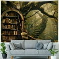thumbnail image 4 of Nawypu Bookshelf Tapestry, Fairy Tale Forest Academic Tapestry Wall Hanging Largre Book House Witch Hogwarts Tapestries for Bedroom Living Room Home Decor, 4 of 6