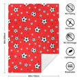 thumbnail image 5 of Soccer and Star Red Pattern Soft Sherpa Fleece Throw Blanket, Warm Cozy Plush Blanket for Sofa Bed Couch, All Season, 60"x80", 5 of 5