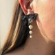 thumbnail image 1 of Vintage Pearl Drop Dangle Earrings Lightweight Black Pink Cute Bow Earrings Fashion Statement Ear Jewelry for Women and Girls (Black), 1 of 4