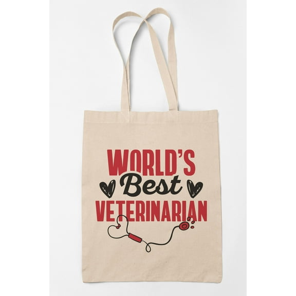 World's Best Veterinarian 12oz Reusable Canvas Tote Bag