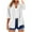 White, variant on Horkkom Button Down Shirts for Women Solid Color 3/4 Length Sleeve Tops Casual Loose Comfy Cardigan, Gifts for Women