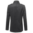 thumbnail image 2 of FashionOutfit Men's Classic Long Sleeves Zipper & Button Closure Wool Blend Coat, 2 of 4