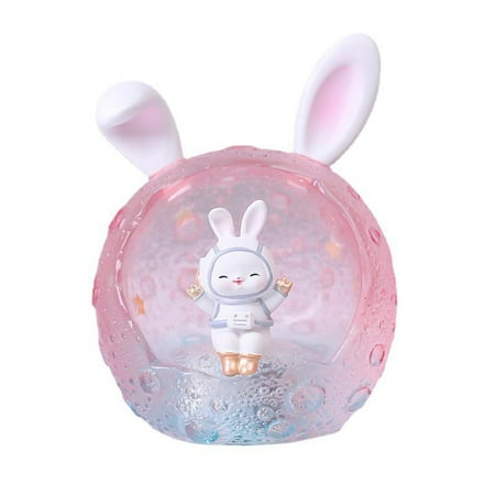 

Juhai Astronaut Rabbit Lamp Creative Shape Adorable Appearance Battery Operated Soft Lighting Non-Glaring Shatterproof Baby Sleeping Night Light Cartoon Rabbit Lamp Bedroom Supplies