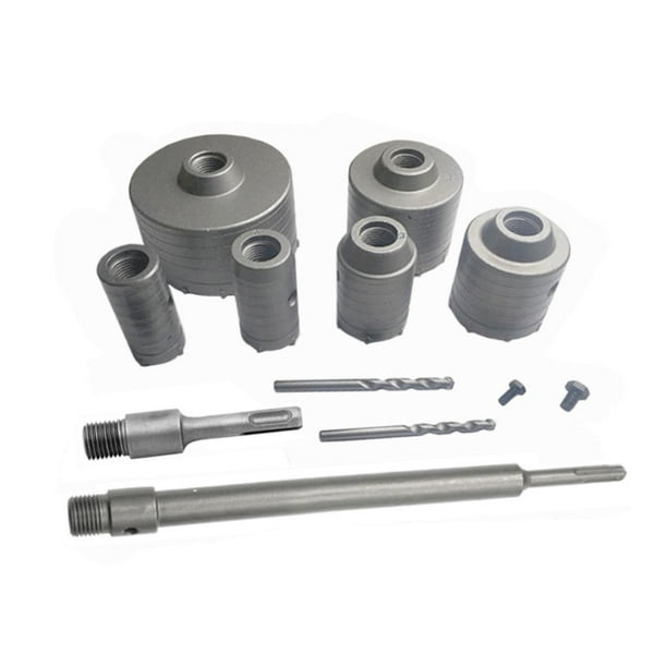 Kit de 10 brocas para abrir agujeros de hormigón, adaptador para pared extraíble de piedra de cemento. Eje de mango redondo