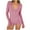 Pink, variant on TMOYZQ Women's Short Onesie Pajama, Ribbed Knitted Long Sleeve V-Neck Bodycon Shorts Rompers Button-down One Piece Jumpsuit Bodysuit Overalls