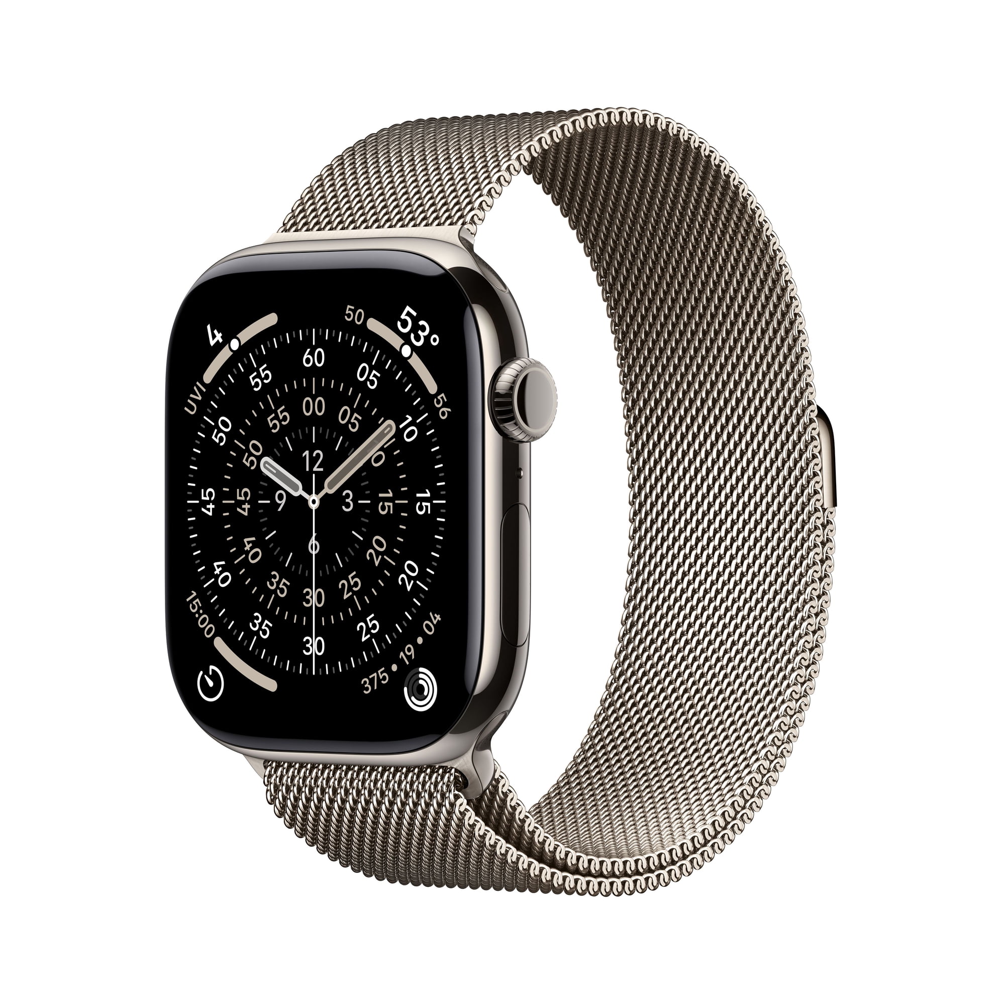 Apple Watch Series 11 [GPS + Cellular 46mm] Smartwatch with Natural Titanium Case with Natural Milanese Loop - S/M