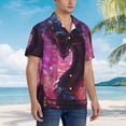 thumbnail image 2 of Lsque Neon Futuristic Dragon pattern Hawaiian Shirt for Men, Unisex Summer Beach Casual Short Sleeve Button Down Shirts-Medium, 2 of 9