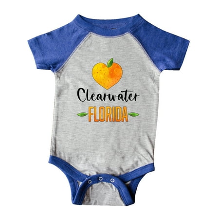

Inktastic Clearwater Florida Orange in Heart Gift Baby Boy or Baby Girl Bodysuit