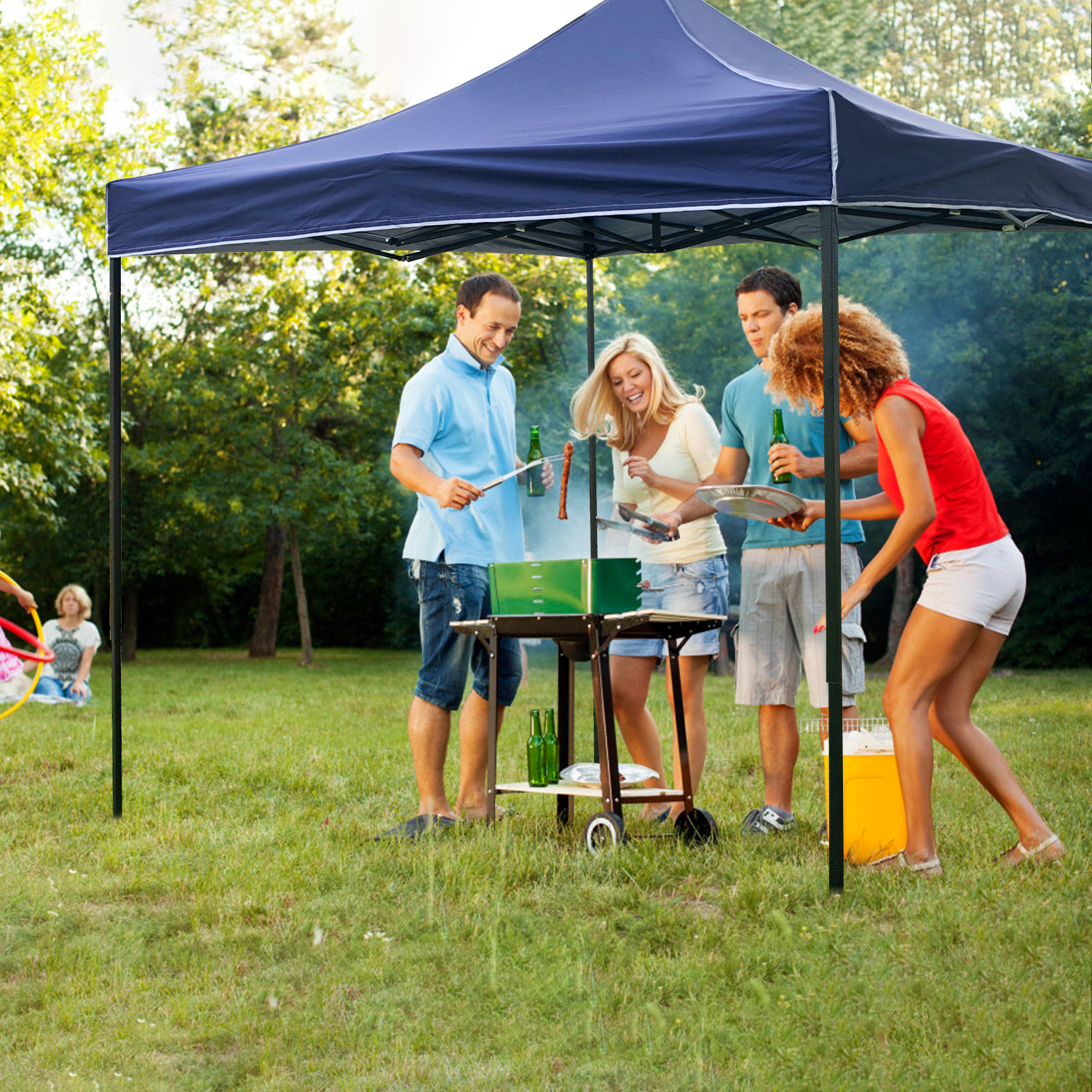 Pop up Canopy 10x10 Pop up Canopy Tent Folding Protable Ez up Canopy Sun Shade , 118.1 in, Blue - image 4 of 6