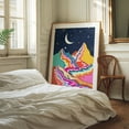 thumbnail image 3 of Chromatic Peaks - India Illustration Psychedelic Moon Abstract Night Sky Surrealism Unframed Wall Art Print 8 x 10 inches, 3 of 13