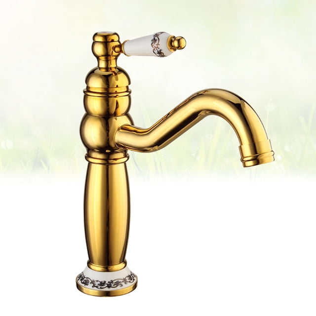 Hytrove Kitchen Taps Mixer High Pressure Resistant Golden Brass Faucet 1Pcs 9.8X5.1X2.6In