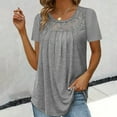 thumbnail image 2 of adviicd T-Shirts de Course pour Femmes, Manches Courtes d'Été, Col Rond, T-Shirts Décontractés Unis Gris, TTG, 2 of 5
