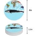 thumbnail image 1 of POGLIP Whale World Map Set of 4 Round Coaster for Drinks, Absorbent Ceramic Stone Coasters Cup Mat with Cork Base for Home Kitchen Room Coffee Table Bar Decor, 1 of 5