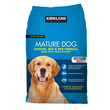 Kirkland Signature Mature Formula Chicken, Rice and Egg Dog Food 40 (Best Dry Dog Food For Big Dogs)