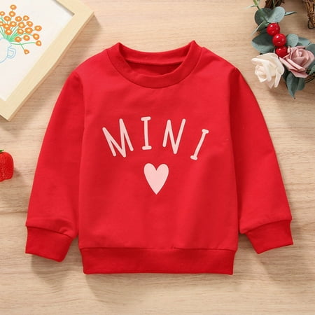 

Ruidigrace Toddler Girls Valentine s Day Long Sleeve Letter Hearts Printed T Shirt Pullover Tops