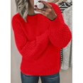 thumbnail image 1 of Cozy Women Crew Neck Pullover Sweater - Soft Knit Long Sleeve Solid Color Wardrobe, 1 of 12