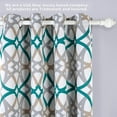 thumbnail image 2 of DriftAway Alexander Thermal Blackout Grommet Unlined Window Curtains Spiral Geo Trellis Pattern, 2 Panels, 52" x 84", Teal, 2 of 8