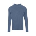 thumbnail image 7 of QATAINLAV Womens Mock Neck Long Sleeve Shirts Solid Color Casual Pullover Sweater Ribbed Knit Cute Slim Fit Tops Blue, 7 of 7