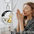 thumbnail image 3 of Cat In The Moon Cremation Necklace for Ashes Pet Ashes Keepsake Urn Jewelry for Ashes Stainless Steel Pendant Funeral Keepsake Loved Ones, 3 of 6