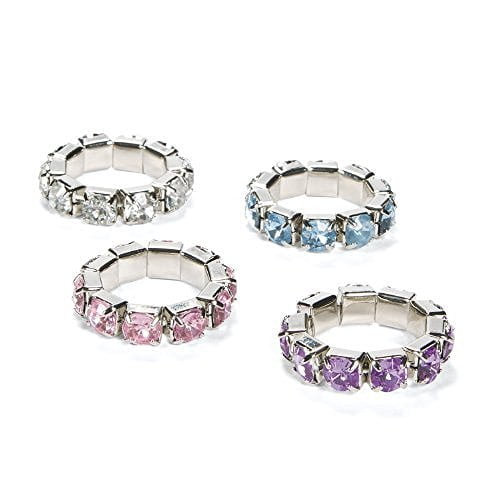 Fun Express Rhinestone Stretch Rings Jewelry 24 Pieces Walmart