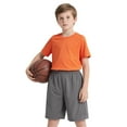 thumbnail image 4 of Toptie Big Boys Youth Soccer Short, 8 Inches Running Shorts with Pockets-Gray-M/ 10-12, 4 of 7