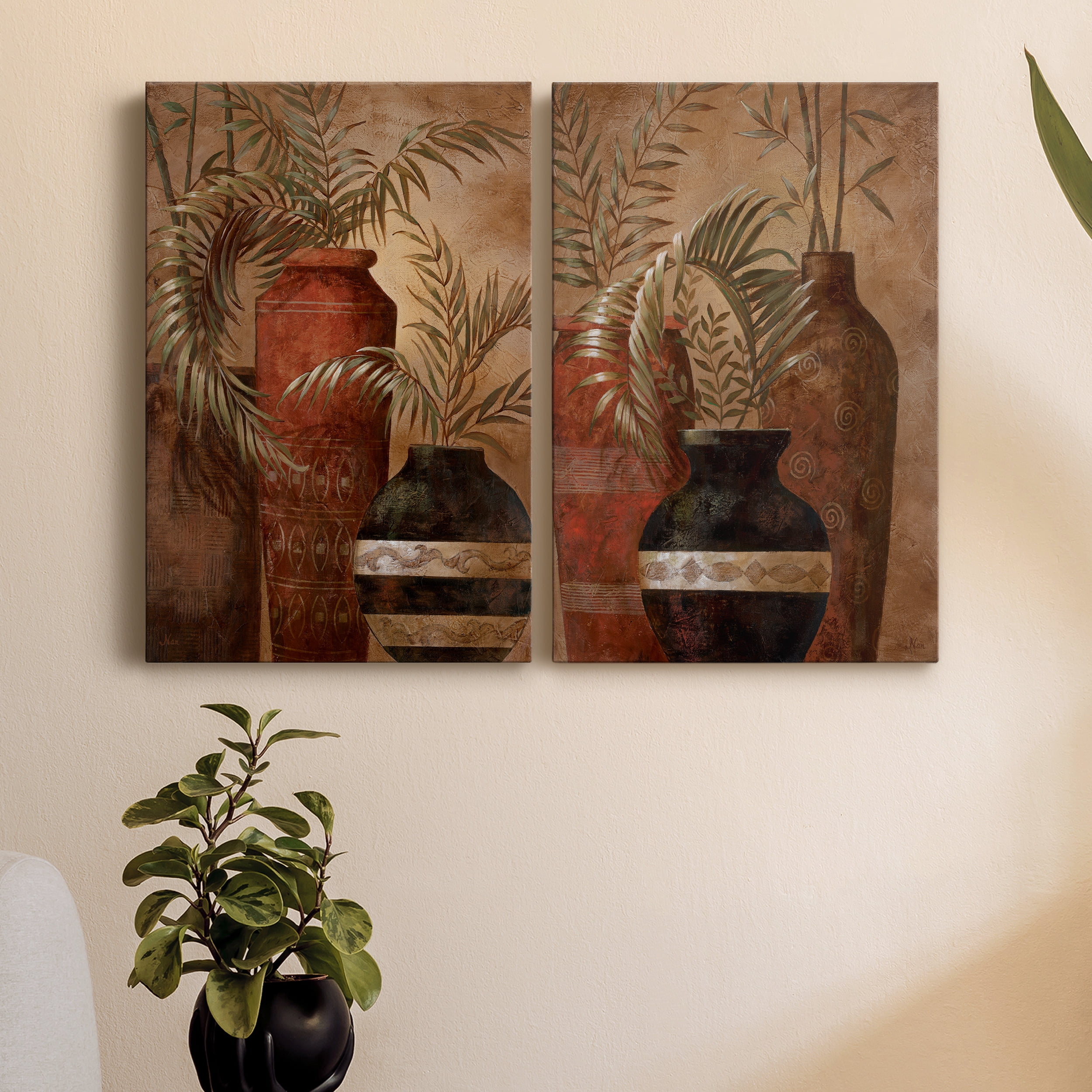 Exotic Vacation I Premium Gallery Wrapped Canvas - Ready to Hang - Set of 2 - 24 x 36 Each