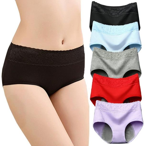 Mlqidk Menstrual Period Underwear for Women Leak Proof High Waisted