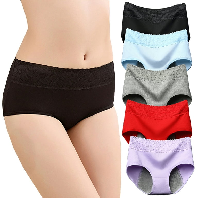  Womens Incontinence Underwear High Absorbency Period Cotton Underwear  Heavy Flow Leakproof Panties Postpartum Menstrual Protective Briefs 3 Pack
