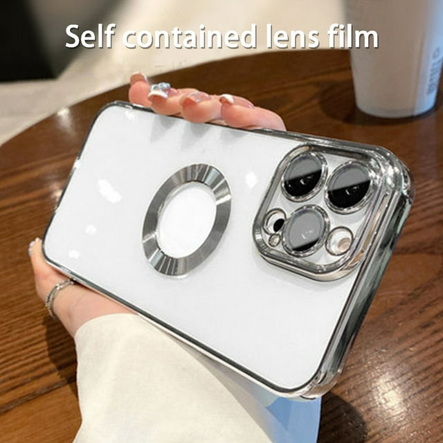 Mobile Phone Case Electroplated CD Pattern Anti-drop Anti-scratch Dust-proof Lens Protector Soft TPU Clear Transparent Phone Protective Back Cover for iPhone 14 13 12 Pro Max Mini