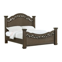 Rosalinda King Panel 5PC Bedroom Set in Mahogany