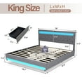 thumbnail image 2 of King Size Bed Frame with 4 Storage Drawers and 2 USB Ports, Platform Bed with LED Light, Modern Upholstered Headboard, No Box Spring Needed, 2 of 7