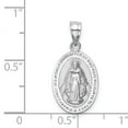 thumbnail image 4 of 14k White Gold Solid White Polished Virgin Mary Charm Pendant, 4 of 7