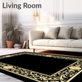 thumbnail image 2 of ODIKA 5'x7' Machine Washable Non-Slip Area Rug, Vintage Damask with Ornamental Scroll Work High Traffic Rug with Pad, Black, 599094, 2 of 8