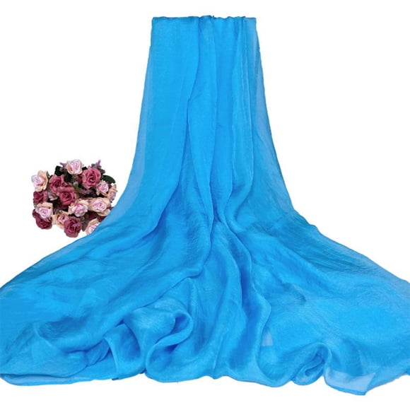 Qarigey Mantón largo bellamente diseñado para una apariencia elegante y sofisticada Bufanda de gasa para la noche Mantón Accesorios de disfraces cielo azul