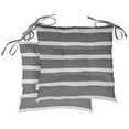 thumbnail image 4 of Vargottam Indoor/Outdoor Tufted Printed Square Seat Patio Cushion Set Of 2 Water Resistant Patio Furniture Seat Cushion 19-inches, Gray | Striped, 4 of 7