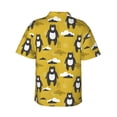 thumbnail image 3 of Balery Cartoon Bear Yellow Print Men's Hawaiian Shirts Short Sleeve Beach Shirt Relaxed Fit Vacation Button Down Shirts-Medium, 3 of 9