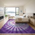 thumbnail image 3 of ODIKA 9'x12' Washable Area Rug Purple Round Spiral Swirl Decorative Covering Gradient Circle for Great Room, Indoor Concept, Large Living Low Pile, Flatwoven, 3 of 7