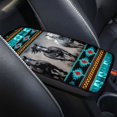 thumbnail image 3 of Renewold Car Center Console Cover for Women Men, Comfortable Soft Armrest Cover Pad Car Interior Accessories Decor Fit Most Vehicle, Southwest American Tribal Horse Teal Gray, 3 of 6