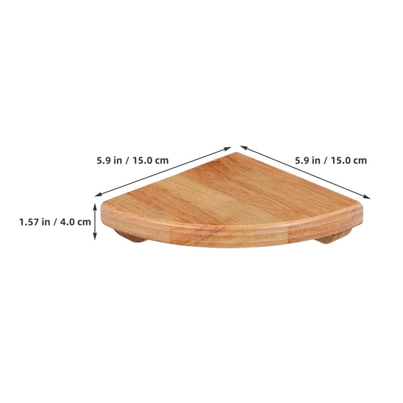 Hemobllo 2-Pack Fan Shaped Corner Wall Shelves Wooden Storage Racks Space Saving Organizer for Home and Office