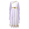 thumbnail image 2 of Sholeno Girls Ancient Greek Princess Dress Greece Athena God Toga Party Robe Maxi Gown Lavender 10, 2 of 7