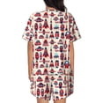 thumbnail image 3 of Picia Rocket Pattern Pajamas Sets for Women Soft Short-Sleeved Pjs with Lounge Shorts Two Piece Sleepwear-Small, 3 of 9