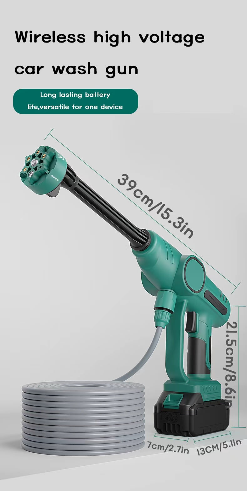 Cordless portable outdoor high-pressure cleaning machine, car washing machine, water gun, watering plant, floor cleaning tool, local warehouse delivery within 2 to 5 days